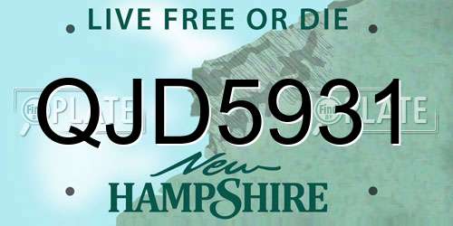 QJD5931 New Hampshire License Plate