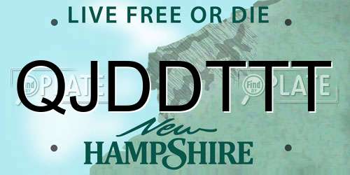 QJDDTTT New Hampshire License Plate