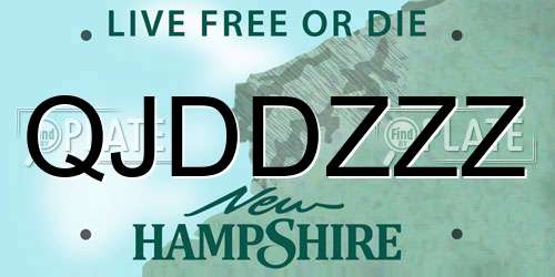 QJDDZZZ New Hampshire License Plate