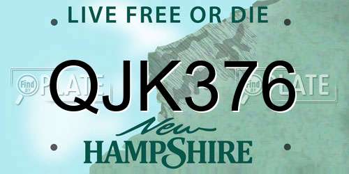 QJK376 New Hampshire License Plate