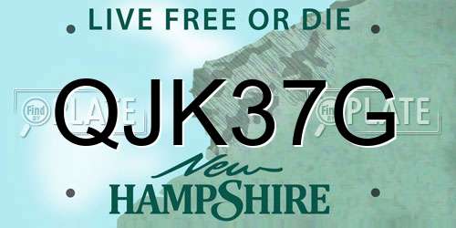 QJK37G New Hampshire License Plate