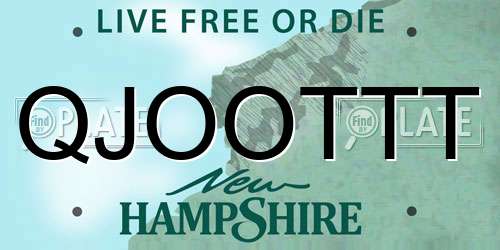 QJOOTTT New Hampshire License Plate