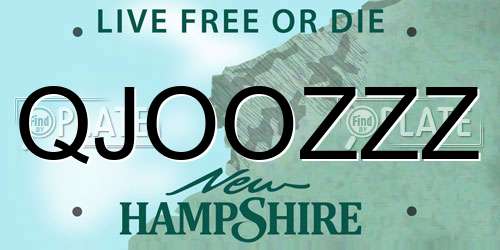 QJOOZZZ New Hampshire License Plate
