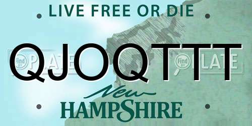 QJOQTTT New Hampshire License Plate