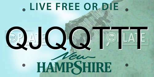 QJQQTTT New Hampshire License Plate