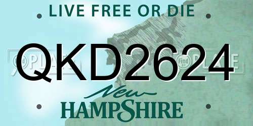 QKD2624 New Hampshire License Plate