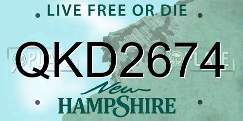 QKD2674 New Hampshire License Plate