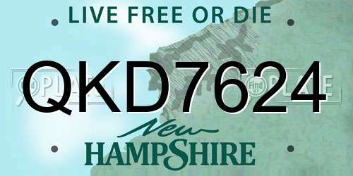 QKD7624 New Hampshire License Plate