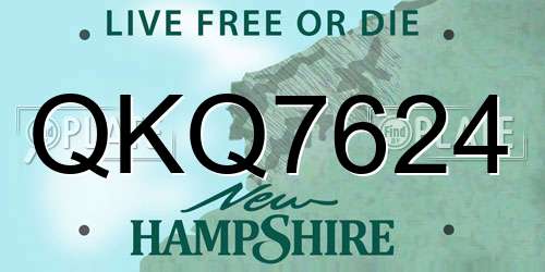 QKQ7624 New Hampshire License Plate