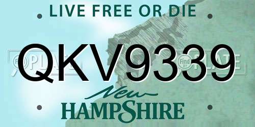 QKV9339 New Hampshire License Plate