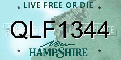 QLF1344 New Hampshire License Plate
