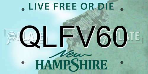 QLFV60 New Hampshire License Plate