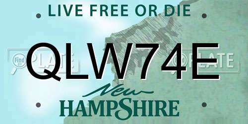 QLW74E New Hampshire License Plate