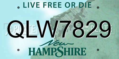 QLW7829 New Hampshire License Plate