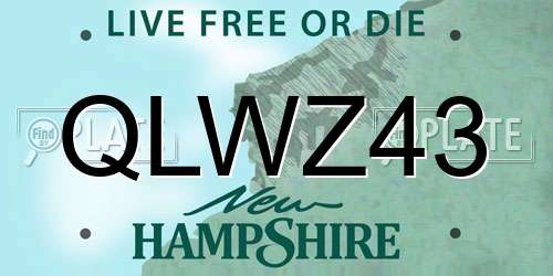 QLWZ43 New Hampshire License Plate