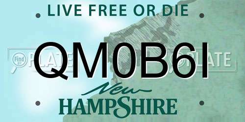 QM0B6I New Hampshire License Plate