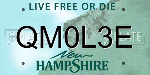 QM0L3E New Hampshire License Plate