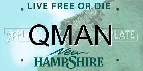 QMAN New Hampshire License Plate