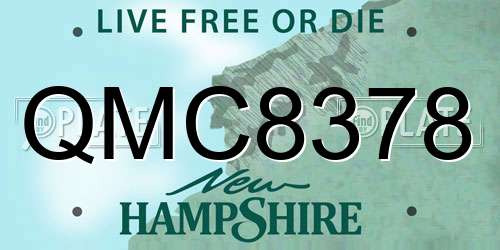 QMC8378 New Hampshire License Plate
