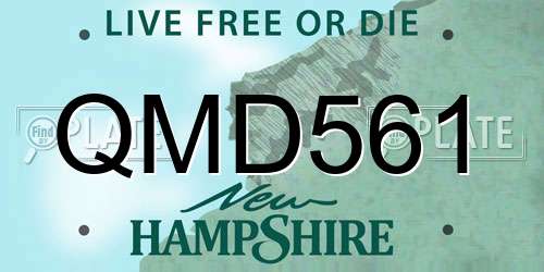 QMD561 New Hampshire License Plate
