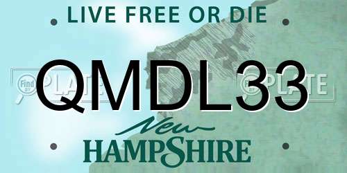QMDL33 New Hampshire License Plate