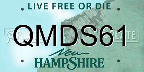 QMDS61 New Hampshire License Plate