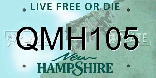 QMH105 New Hampshire License Plate