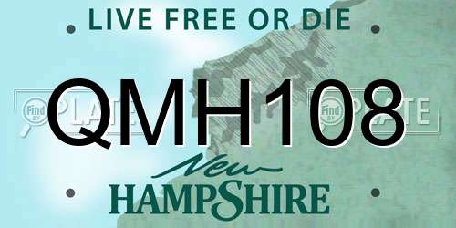 QMH108 New Hampshire License Plate