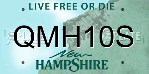 QMH10S New Hampshire License Plate
