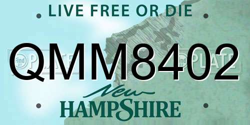 QMM8402 New Hampshire License Plate
