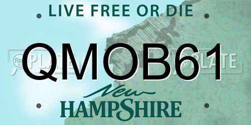 QMOB61 New Hampshire License Plate