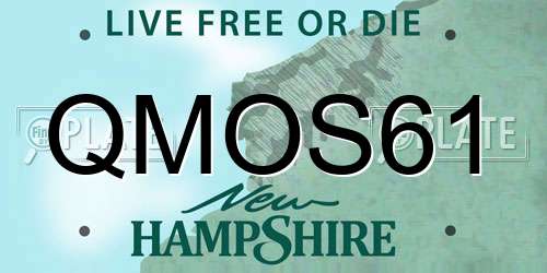 QMOS61 New Hampshire License Plate