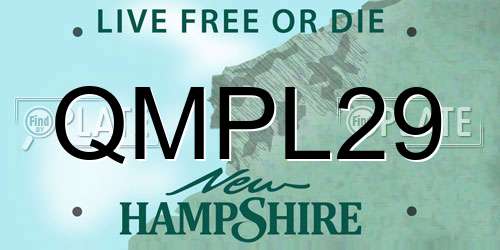 QMPL29 New Hampshire License Plate