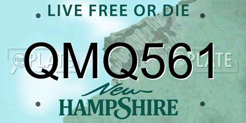 QMQ561 New Hampshire License Plate