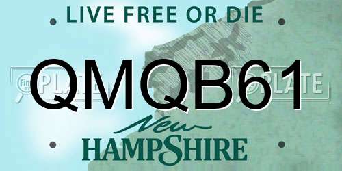 QMQB61 New Hampshire License Plate