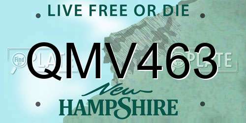 QMV463 New Hampshire License Plate