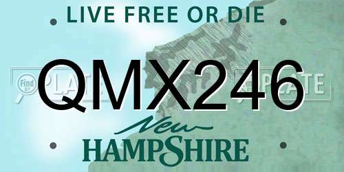 QMX246 New Hampshire License Plate