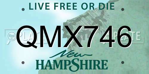 QMX746 New Hampshire License Plate