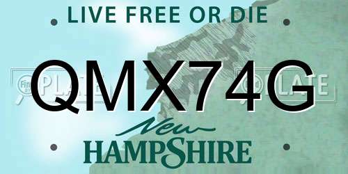 QMX74G New Hampshire License Plate