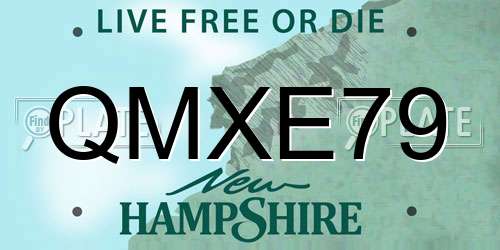 QMXE79 New Hampshire License Plate
