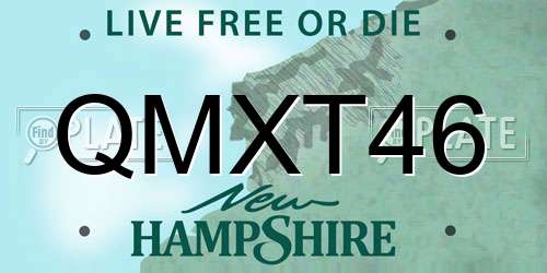 QMXT46 New Hampshire License Plate