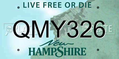 QMY326 New Hampshire License Plate
