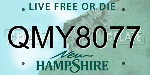 QMY8077 New Hampshire License Plate