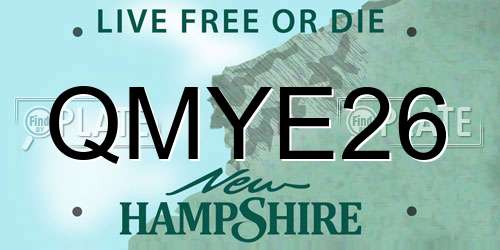 QMYE26 New Hampshire License Plate