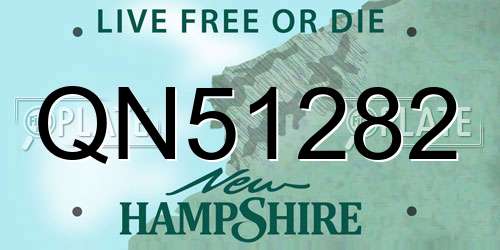 QN51282 New Hampshire License Plate