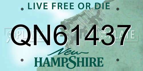 QN61437 New Hampshire License Plate