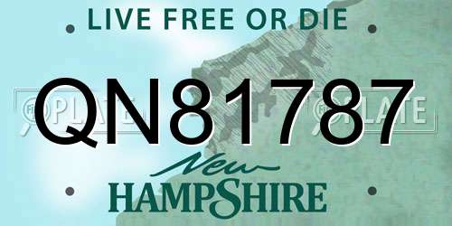 QN81787 New Hampshire License Plate