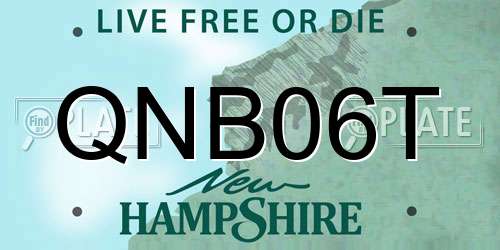 QNB06T New Hampshire License Plate