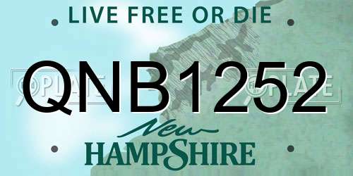 QNB1252 New Hampshire License Plate
