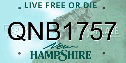 QNB1757 New Hampshire License Plate